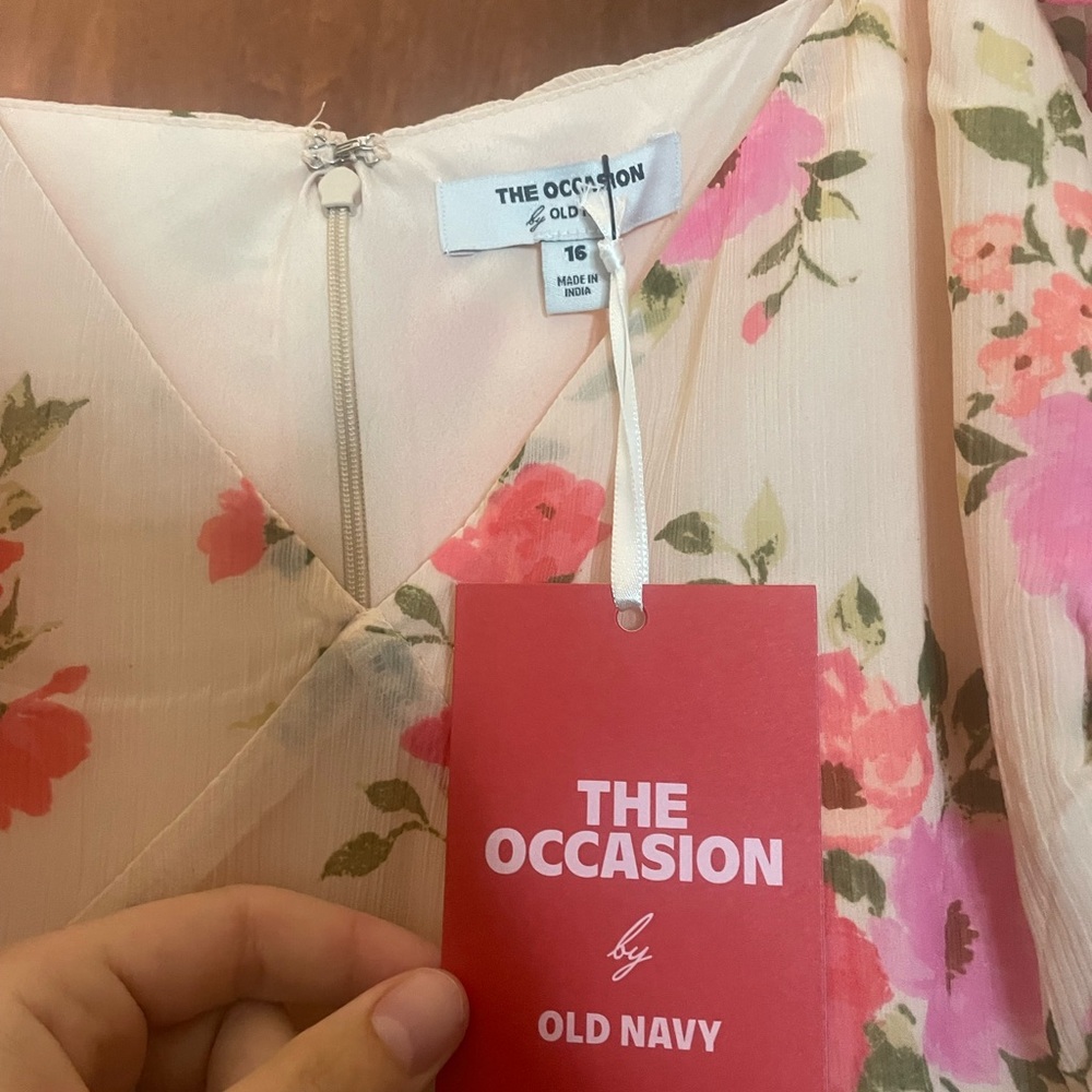 Old Navy Pink and Cream Floral Dress